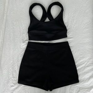 Zara Ribbed Sports Bra & Shorts Set